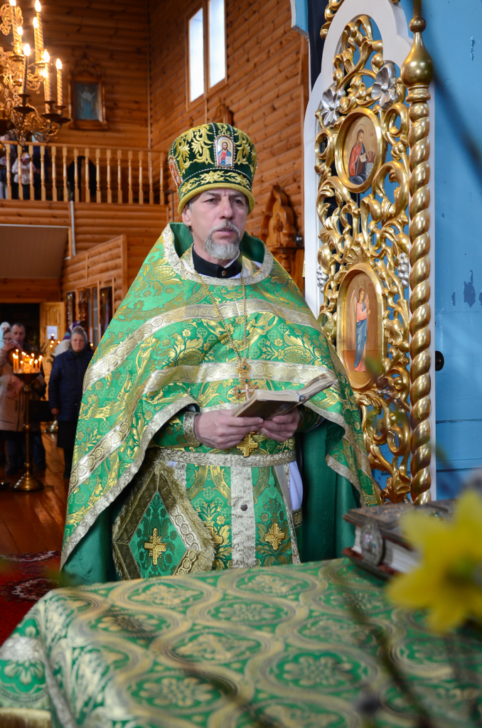 Вербное воскресенье в Борисоглебском храме поселка Хиславичи
