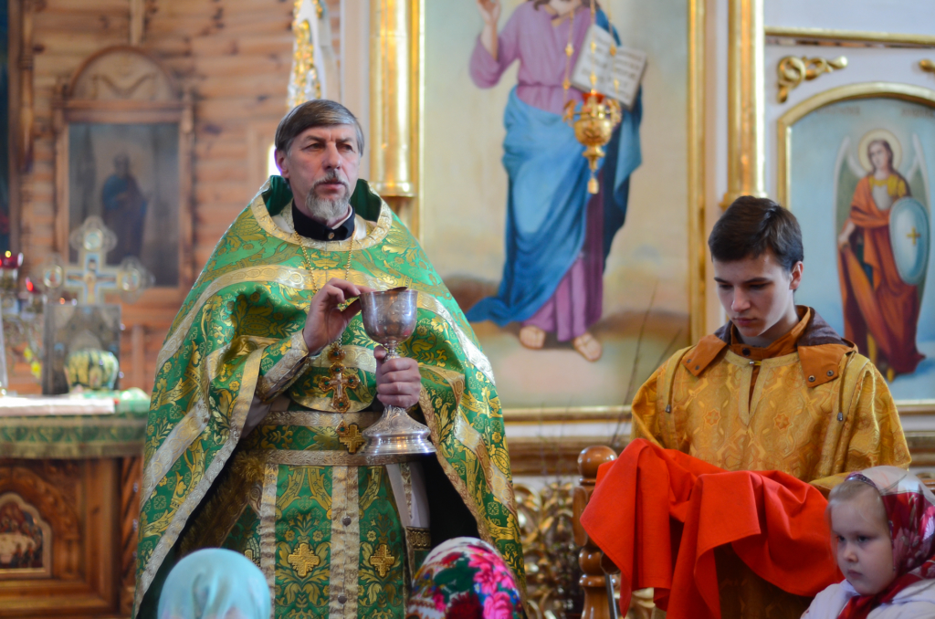 Вербное воскресенье в Борисоглебском храме поселка Хиславичи