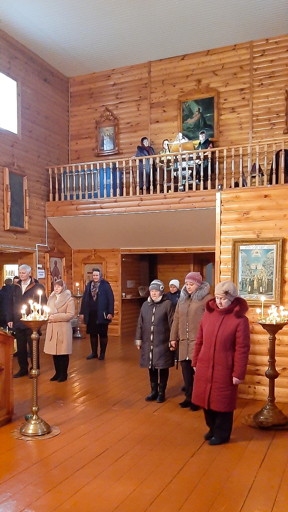 Воскресное богослужение в Борисоглебском храме посёлка Хиславичи